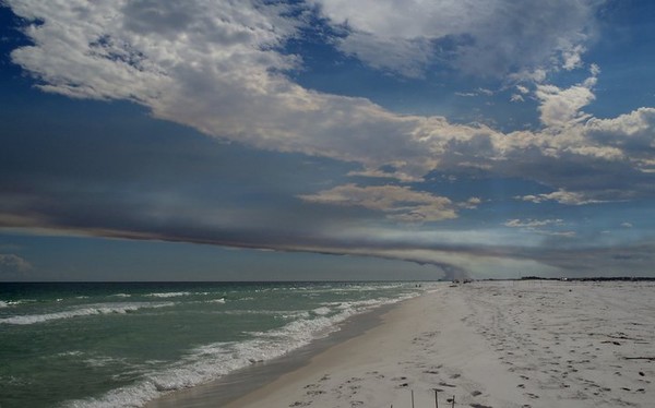Fire on the beach