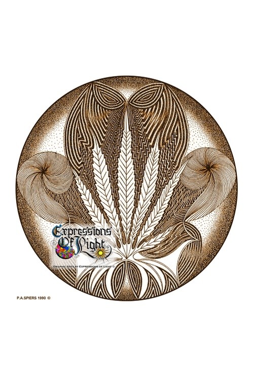 ExpoLight-Graphic-Arts-Cannabis-Orb-1990-0001 (Pen-&-Ink-Sepia-SP)