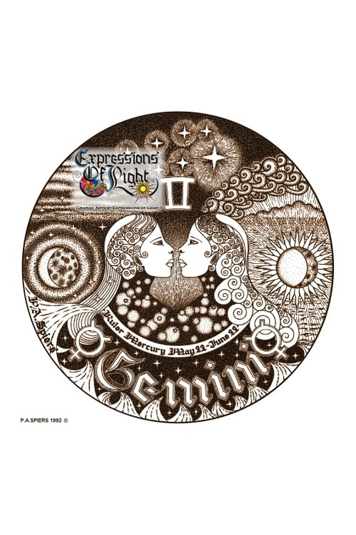ExpoLight-Graphic-Arts-Zodiac-1992-0003-Gemini (Pen-&-Ink-Sepia-SP)