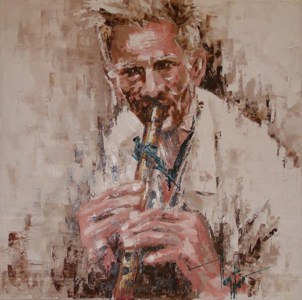 Man Playing Flute