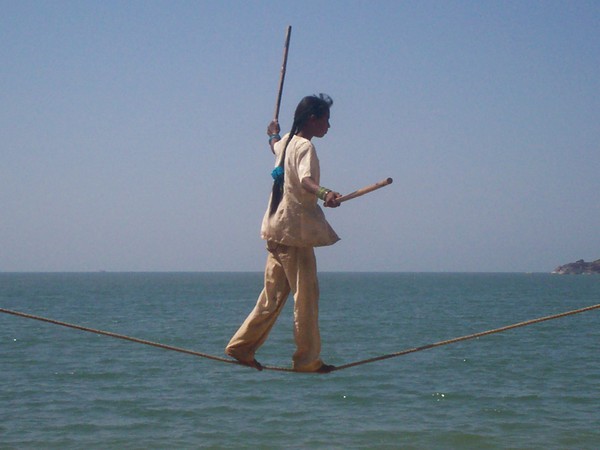 Indian Girl On A Wire