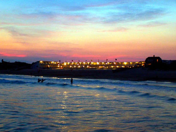 Seaside Beach Club at dusk