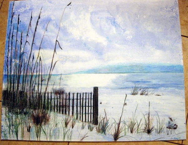 first watercolor seascape, Tybee Island Ga