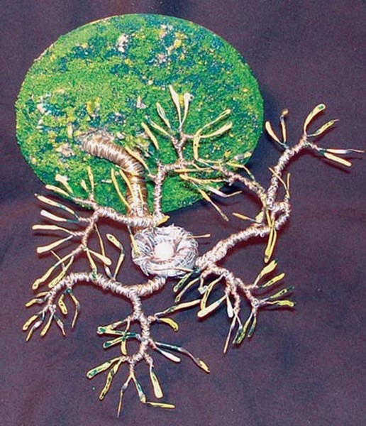 Bird Nest No. 5 - Wire Sculpture, by Sal Villano