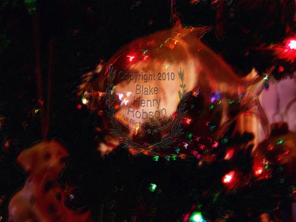 Christmas tree, ornaments, tinsel & colorful light