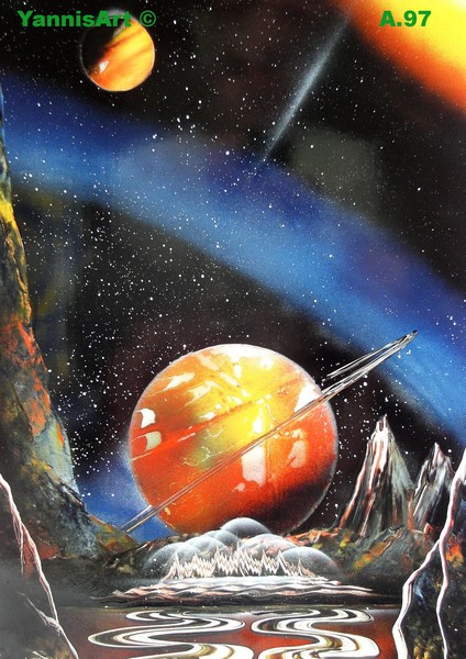 YannisArt SPRAY PAINT PAINTINGS (SPACE ART)
