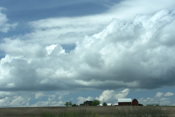 hovering clouds in the country