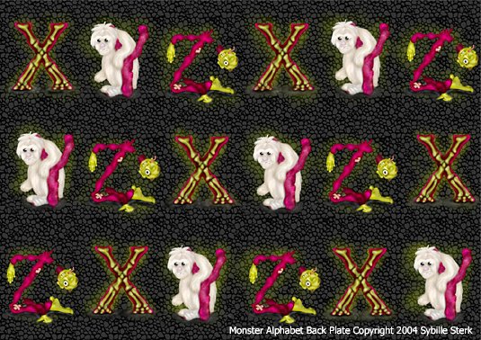 Monster Alphabet (Back Plate)