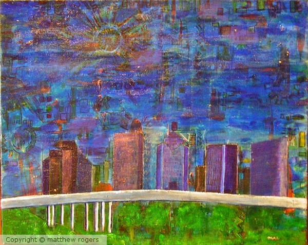 houston skyline black matter 20x16