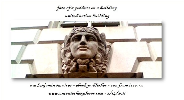 goddess facial sculpture on U N Building