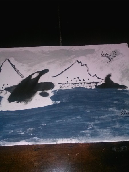 whales in the storm