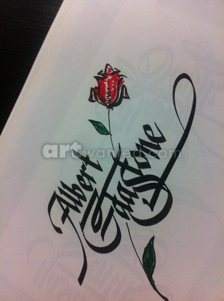 Your name with Rose Calligraphy