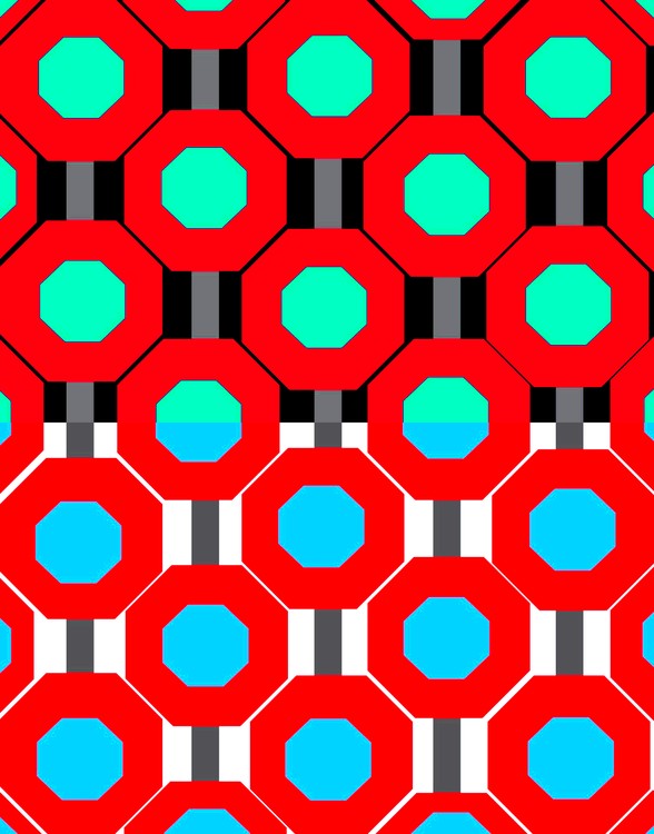 OCTAGON-BLUE  AND RED