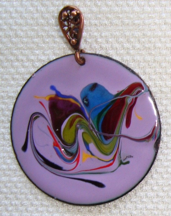 violet coppen enamel pendant 1 7 16 in