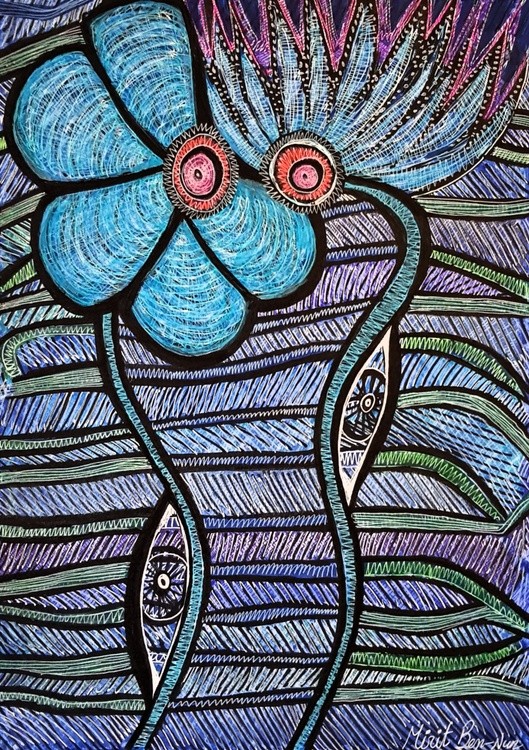 flowers paintings mirit ben-nun israeli modern artist 