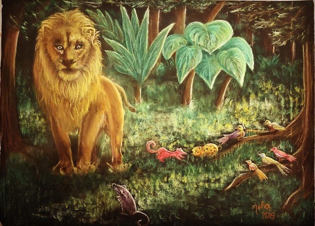 LionAndTheMousePastel40X60