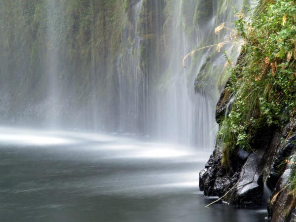 closeup of Mossbrae Falls
