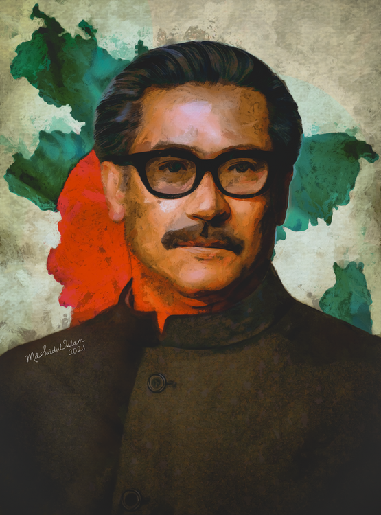 A Nation's Heartbeat: Artistic Homage to Bangabandhu Sheikh Mujibur Rahman