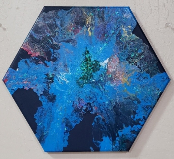Large Hexagon Abstract Painting 