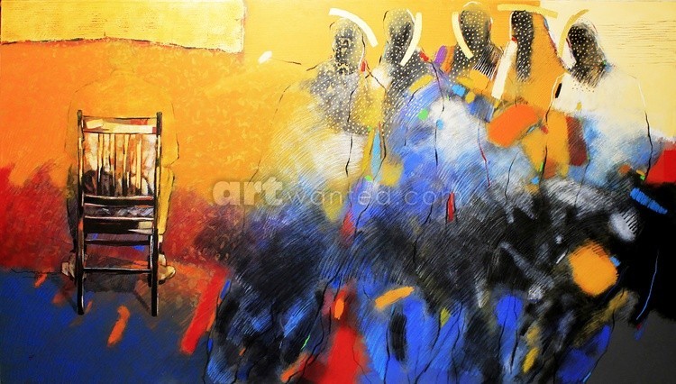 40Acrylic on canvas & Oil Pastel & Paper Gold - 244 x 138x4 cm – 2015- Signed