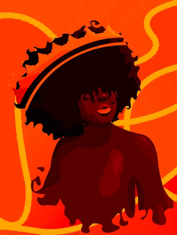 Woman Art Prints Afro Woman Art Prints Red