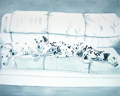 Three Dalmations in White