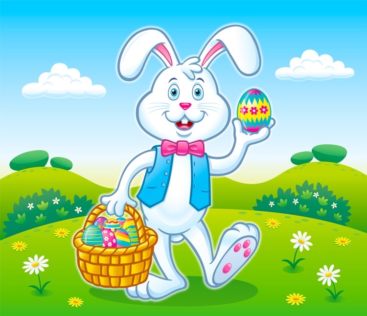 Easter Bunny With Basket of Eggs