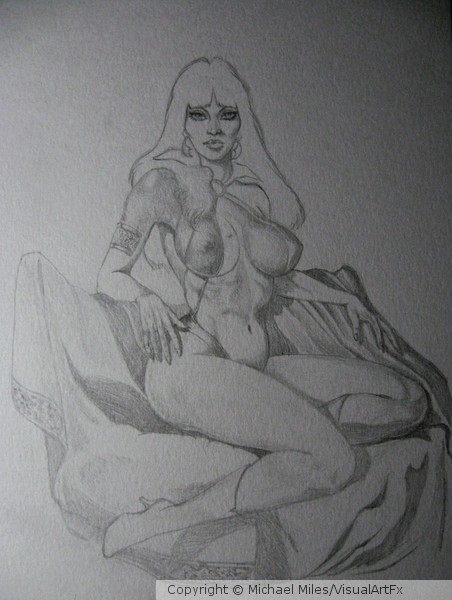 Vampirella original pencil prelim for Comic-Con ad
