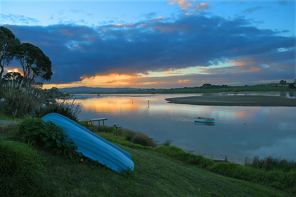 Sunset by the river