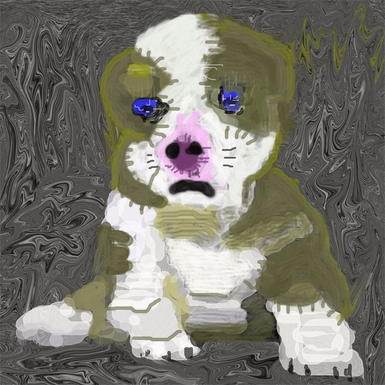 SAD FAT TOY DOG  O699