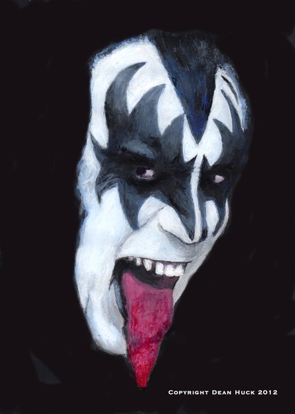 Gene Simmons Original Mixed Media by Dean Huck