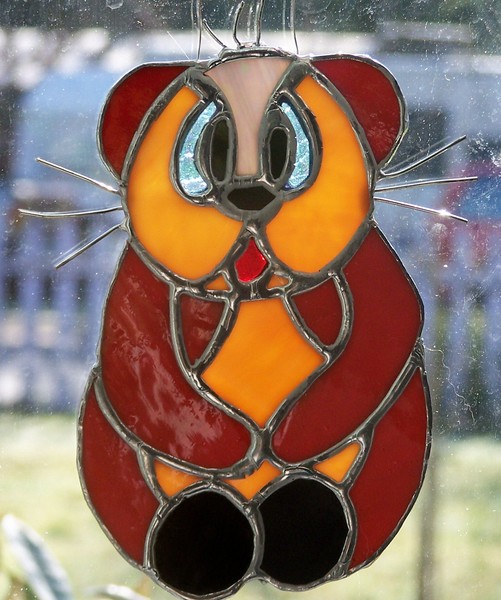 Teddy Bear Stained Glass Suncatcher
