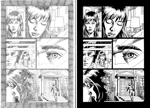 Inking practice over Deodato pencil