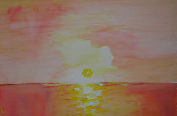 sunset over sea