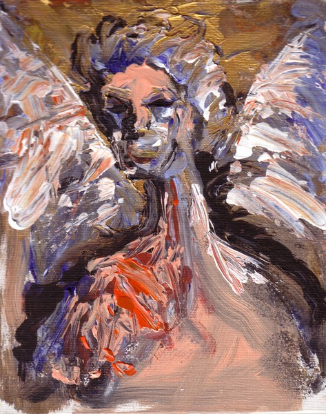 ANGEL OR ALIEN ?? ABSRACT FINGER PAINTING