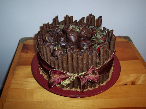 Chocolate Dipped Strawberry Cake