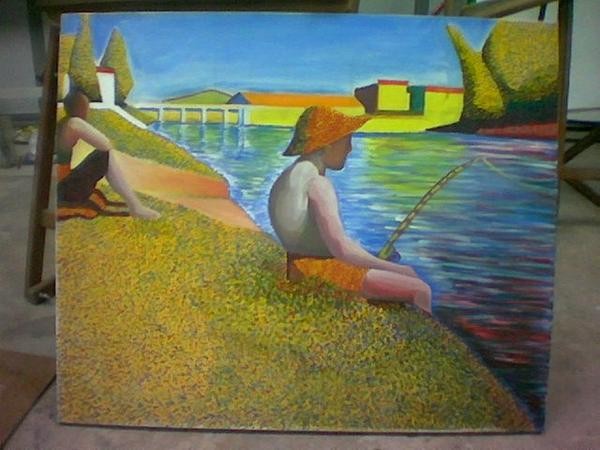 bathers at asnires new versi0n. brush technique+p0
