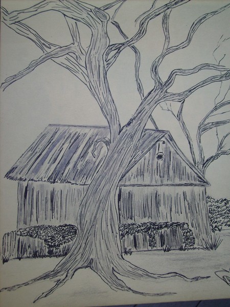 Jacob's barn with tree