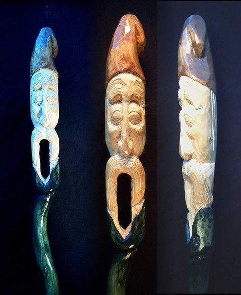 Snake Eating Wood Spirit Walking Stick