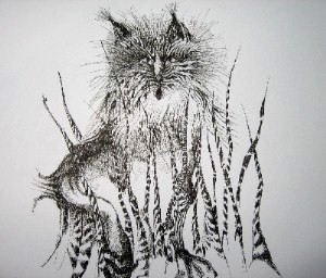Grown-up Wolf in grass