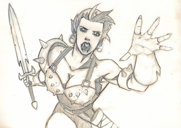 D&D character sketch for Fanzine