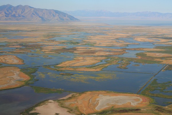 Salt Flats by Salt Lake City: View from the Plane