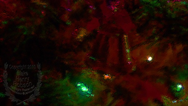 Christmas tree, ornaments, tinsel & colorful light