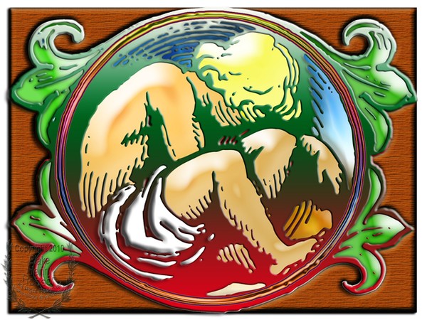 Boy cameo playing in sand leaf circle