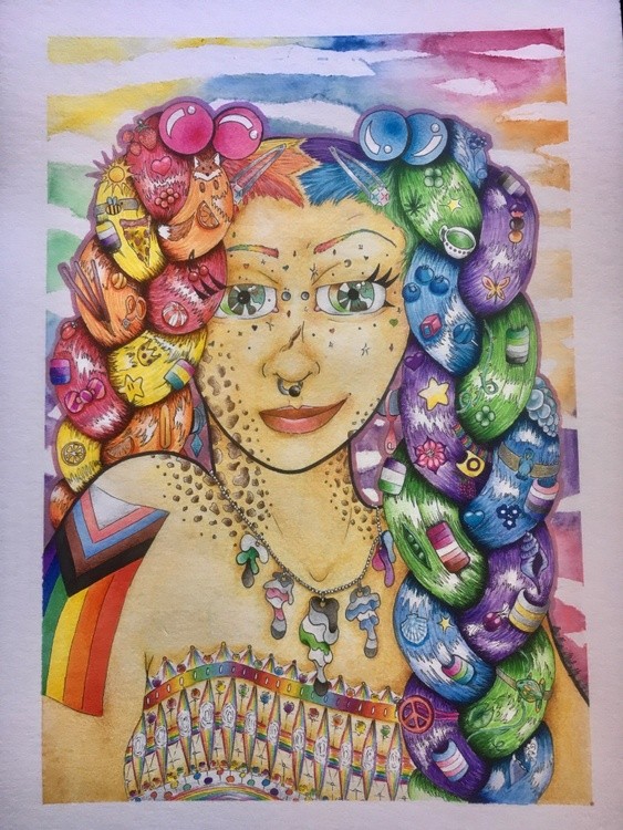 Rainbow self portrait