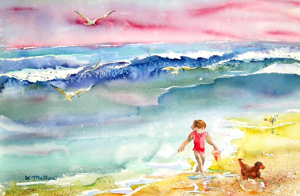 Child Playing at the Beach