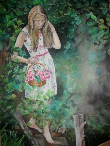 Girl with flowers