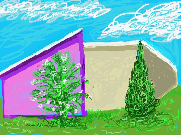 Buildings with trees