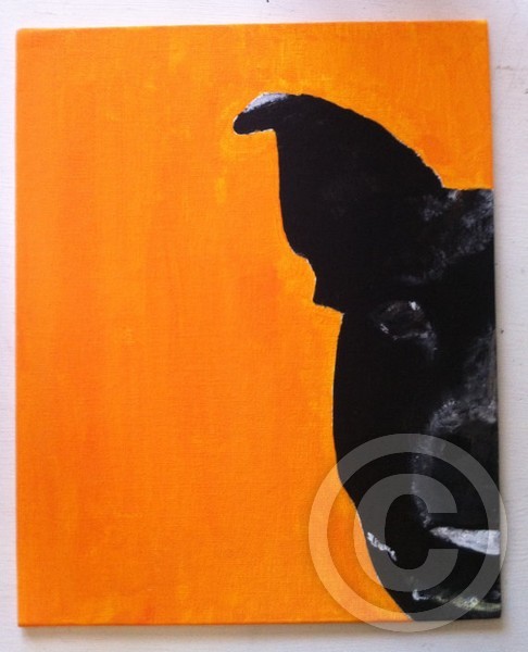 Mutt Face Acrylic Painting 