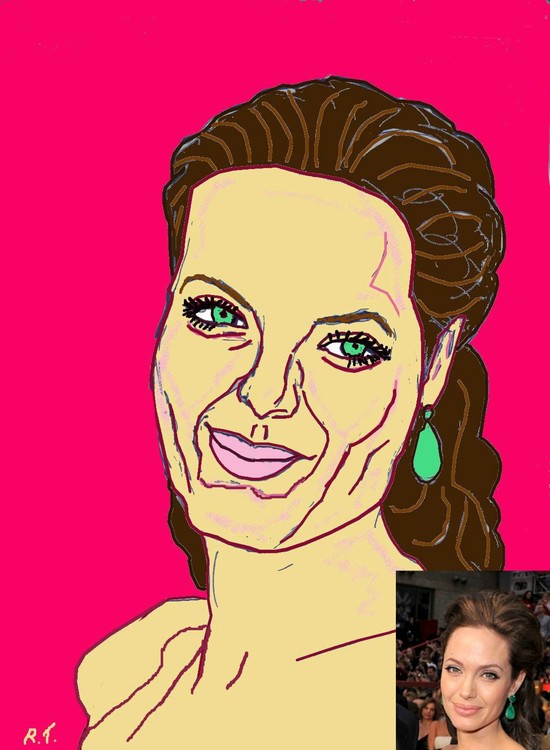 Angelina Finished Caricature